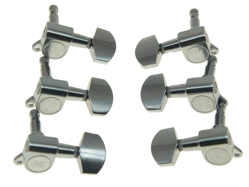 Wilkinson 3x3 Chrome E-Z Post Guitar Tuners E-Z-LOK Guitar Tuning Keys Machine Heads for Acoustic Guitars - Image 2